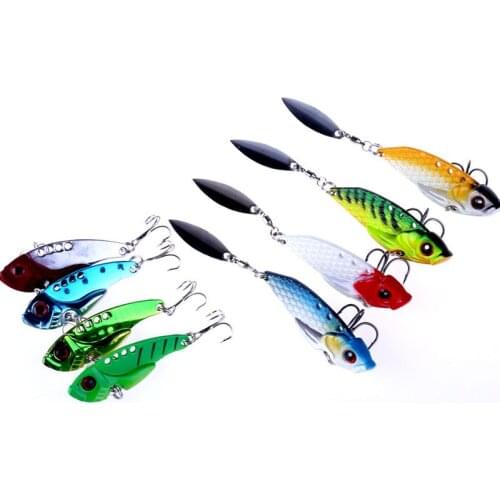 8Pcs Set Metal Vibration Fishing Lures Mixed Spoon VIB Lure Crankbait Fishing Tackle Fishing Bait Sinking Wobbler