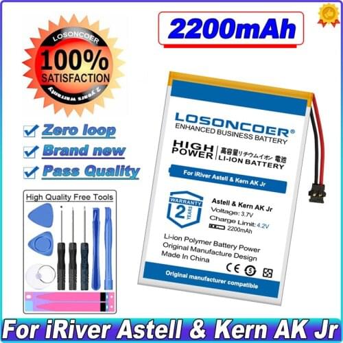 LOSONCOER 2200mAh 404564 Battery For iRiver Astell & Kern AK JR MP3 MP4 AK jr HIFI Player Speaker Battery