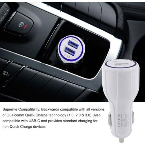 20 PCS Dual USB Port QC 3.0 Quick Charge Car Charger For iPhone & Samsung
