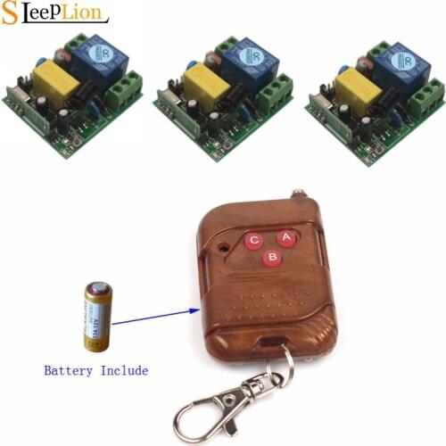 Sleeplion 315/433MHz Wireless Remote Control Switch 110V 220V 1CH Relay Learning Receiver Module Light Lamp Controller