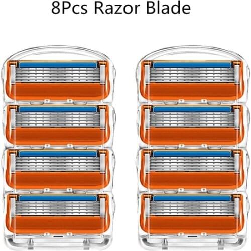 8pcs/set Razor Blades For Men 5 layer facial care shaver cassettes shaving blades