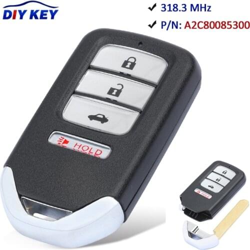 DIYKEY 313.8Mhz ID47 Chip 4 Button for Honda City 2015-2016 Smart Remote Key NCF2952X HITAG 3 47 72147-T9A-X01 A2C80085300