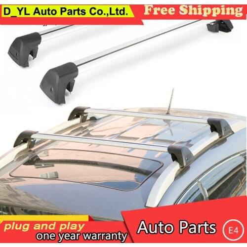 D_YL car styling fot SRX panoramic sunroof version roof luggage rack luggage rack crossbars generic top shelf aluminum truck