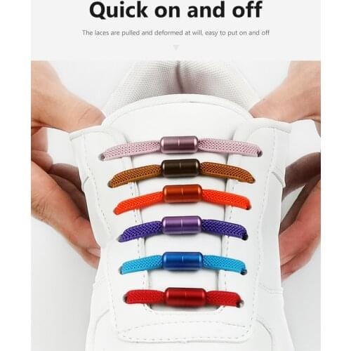Elastic No Tie Shoelaces Semicircle Shoe Laces For Kids and Adult Sneakers Shoelace Quick Lazy Metal Lock Laces Shoe Strings