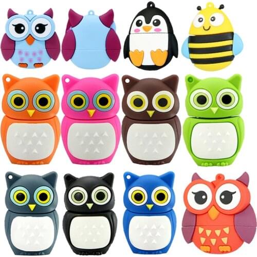 Cute Owl USB 2.0 Flash Drives External Storage Pendrive 64GB 32GB 16GB 8GB 4GB Mini Cartoon Animal Usb Flash Disk Best Gift