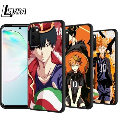 Haikyuu Hinata Anime Volleyball For Samsung Galaxy S20 Ultra Plus A01 A11 A21 A31 A41 A51 A71 A81 A91 Black Soft Phone Case