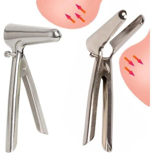 Medical Stainless Steel Vaginal Speculum Mirror Expand Anus Device Anal Trainer Enema Clean SM Anal Insertion Sex Toy For Couple