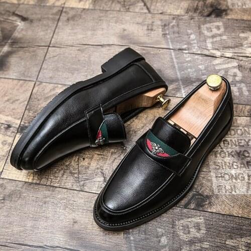 Autumn Summer Style Mens Loafers for Wedding Party Dance Black Brown Genuine Leather Slip on Mens Dress Shoes Casual Business
