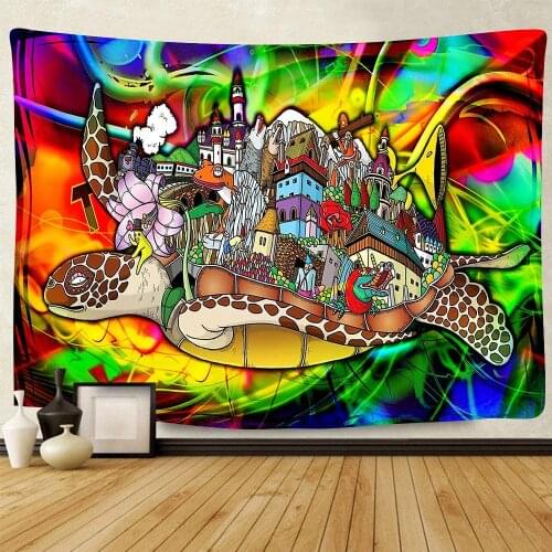 Sea Turtle Tablecloth Psychedelic Monster World Fairy
