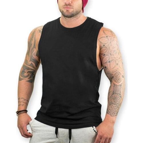 Muscleguys 2020 Solid Bodybuilding Sleeveless shirt Fitness Stringer Men Tank Top Muscle Vest Undershirt Tanktops