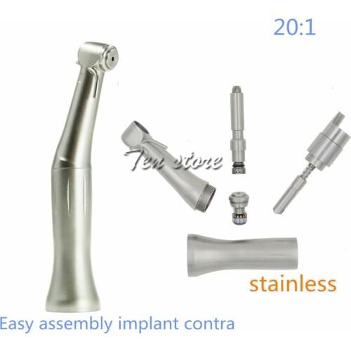 Best Deasin 20:1 Contra Angle Slow Speed Handpiece For Dental implant Micromotor Polish Tool Free shipping
