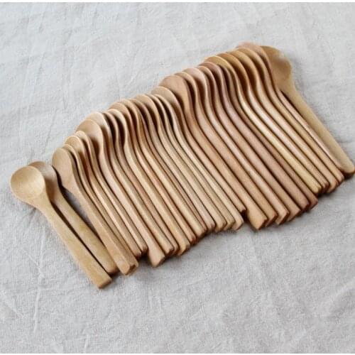 Newest Solide Feeding Small Wooden Kid Baby soup Spoon 12.5*2.7cm Free Shipping SN757