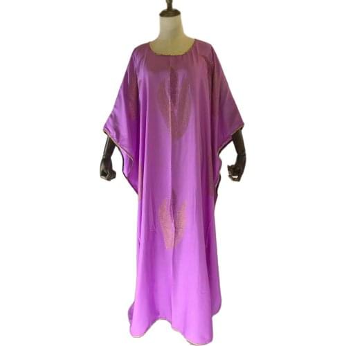 New African Womens Dashiki Fashion Abaya Stylish KWA Robe Hot Drilling Free Size Loose Long Dress