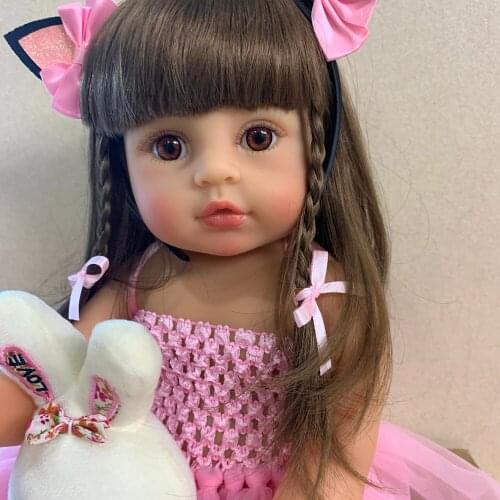 NPKDOLL Reborn Baby Doll Princess Girl Dolls 55CM full body Soft Silicone Babies Girls Lifelike Newborn bebe Reborn bonecas
