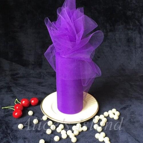 25 Yard 6'in Purple Organza Organza Sheer Gauze Element Table Runner Tissue Tulle Roll Spool Craft Wedding Party Decoration
