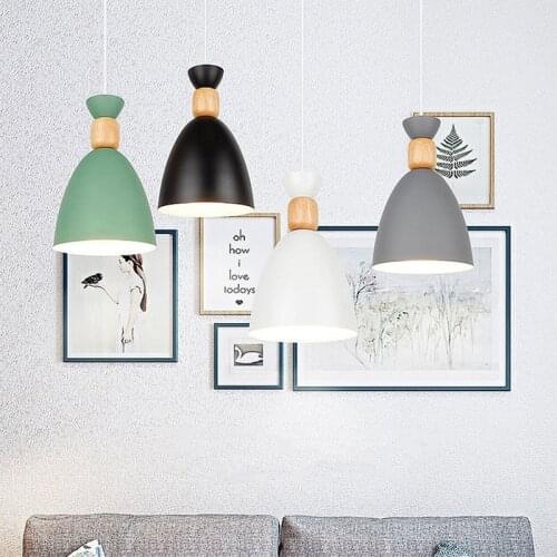 Nordic Chandelier Modern Minimalist Dining Room Bedroom Pendant Lamp Color Home Decoration Indoor Hanging Lighting Fixture