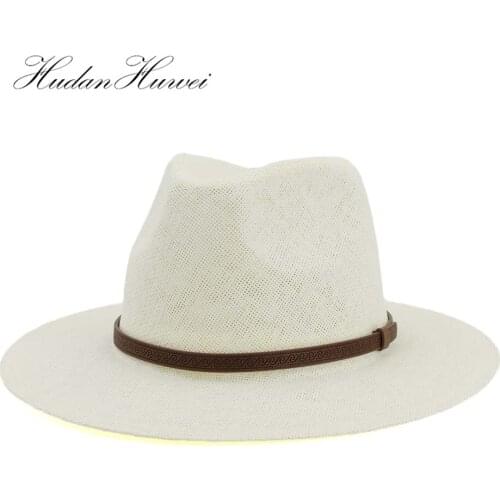 Korean Style New Women Men Summer Straw Sun Visors Hat Jazz Fedora Caps Outdoor Vacation Beach Hat