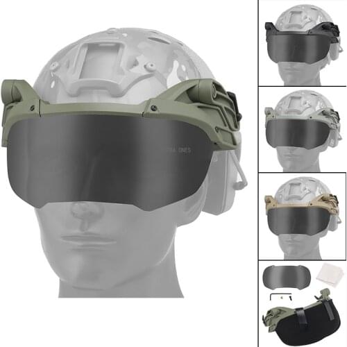 Tactical Helmet Flip Goggles Hunting Shooting Windproof Military Airsoft Paintball Military Glasses Cs Eye Protective Goggles
