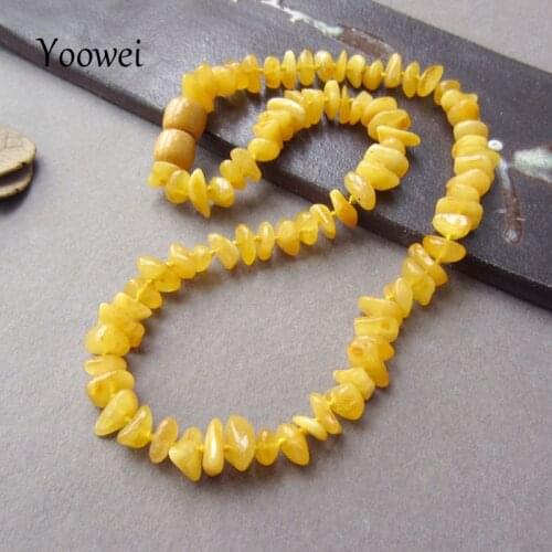 Yoowei Natural Irregular Amber Necklace for Baby Adult Genuine Beads Factory Jewelry Baltic Amber Teething Necklace Wholesale