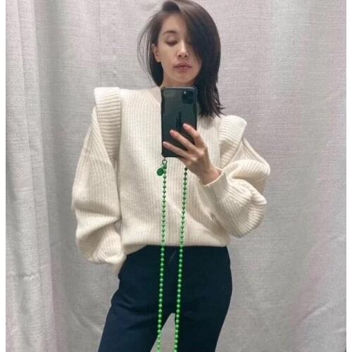 Elfstyle Ladies Lazy Style Long Sleeve Warmer Knitting Sweater Top - Women/Female Fashion Casual Knit Pullover