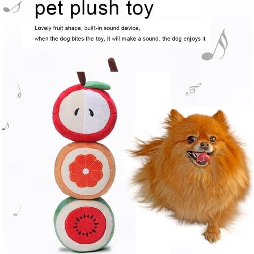 1PC Pet Plush Toy Creative Cartoon Fruit Shape Pet Squeaky Toy Pet Bite Toy Dog Bite Sound Toy Pet Funny Toy Pet Supplies