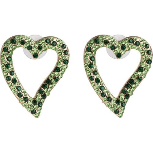 2020 Fashion Heart Shape Rhinestone Earrings Women Statement ZA Earrings Jewelry Female Vintage Large Drop Earrings For Women