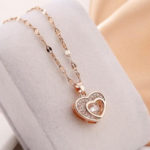 2021 new elegant simple temperament necklace female I titanium steel