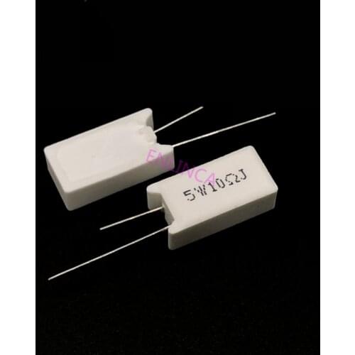 5 Pcs 5W Vertical cement resistance 0.05 ~ 100K ohm 5% 0.1R 0.15R 0.22R 0.25R 0.39R 0.47R 1R 10RJ 100R 150R Ceramic resistor