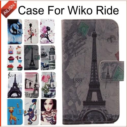 AiLiShi Case For Wiko Ride Luxury Flip Painted PU Leather Case Ride Wiko Exclusive 100% Special Phone Cover Skin+Tracking