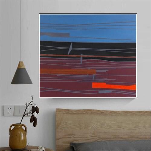 Frameless Colorful Lines Stitching Poster Canvas Print Painting Wall Art Living Room Home Decoration