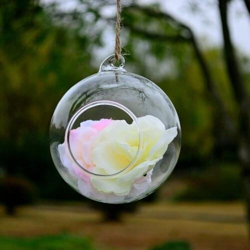 Free Shipping 24pcs/pack Diameter=6cm Mini Size Hanging Glass Terrarium Round Bottom Ball Landscape Bottle Wedding Decoration