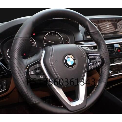 For BMW steering wheel cover 5 series 3 series x1/x3/x5/1 series/530li hand-stitched leather suede grip cover