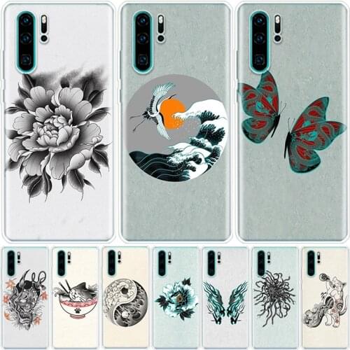 Japanese tattoo art pattern Phone Case For Huawei Honor 9 8A 8S 8X 7X 7A 20 10 Lite Pro 9X Y9 Y8 Y7 Y6 Y5 V20 V30 10i20i Y9S Coq