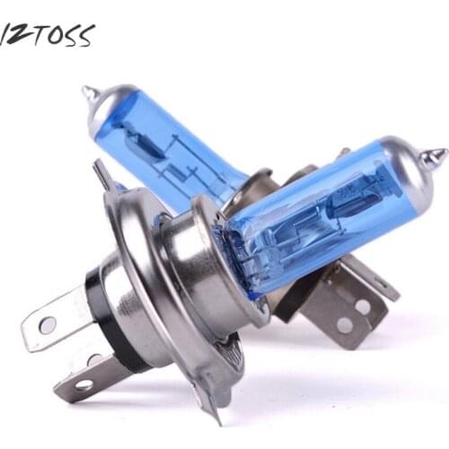 IZTOSS H4 Car Halogen Lamp 100W 12V Motorcycle Light Bulb 6000K White Super Bright Fog Halogen Bulb Car Head Light 2Pcs