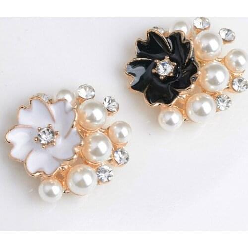 Hot Sale wholesale 20pcs/lot Wedding diamond Button rhinestone with pearls crystal Button DIY hair garment Accessories YF40