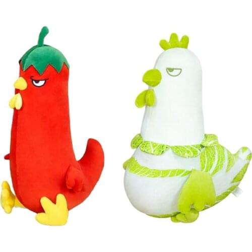 Kawaii Vegetable Cabbage Chili Chicken Toy Funny Stuffed Plush Animal Doll Kids Hugging Sleeping Pillow Cushion Decor N0PA