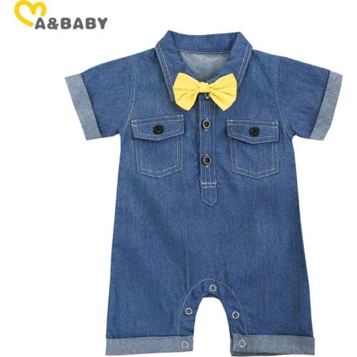 Ma&Baby 0-24M Summer Cute Infant Newborn Baby Boy Jumpsuit Little Gentleman Bow Short Sleeve Romper Boys Clothing Costumes