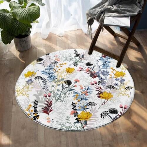 Beautiful Flower Collection Roses Valentines Day Round Floor Mat Small Rug Bedroom Living Room Home Decoration