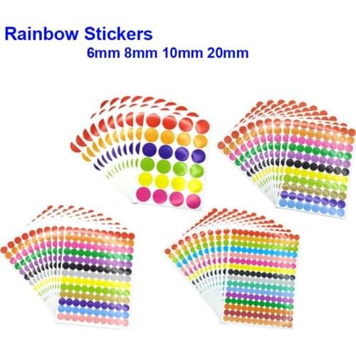 880Pcs/10 Sheet Round Spot Circles Sealing Stiker Paper Labels Coloured Dot Stickers Adhesive Package Label Party Decoration