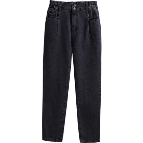 Plus Size 6XL 5XL 4XL 3XL 2XL Women Autumn Long Denim Jeans Femme Elastic Waist Wide Leg Pants Long Casual Trousers For Mujers