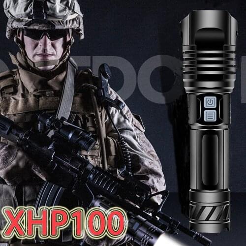 450000LM XHP100 powerful tactical flashlight USB rechargeable 18650 26650 super powerful flashlight xhp90 xhp70 xhp50 lantern