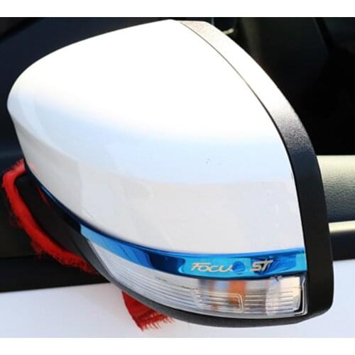 Foal Burning 2pcs Car Rear View Mirror Strips For Ford Focus 2012-2018 Anti-collision Modified Rear View Mirror Cover Stickers