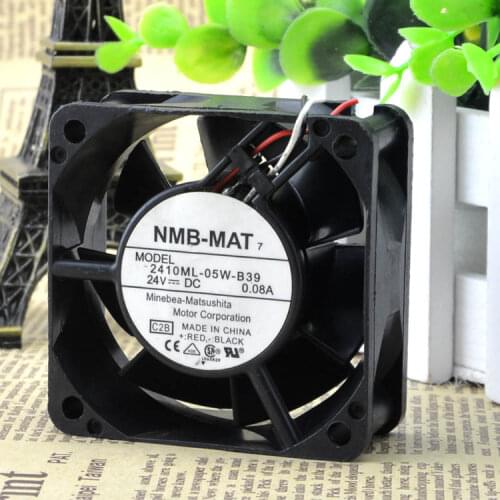 NMB-MAT 2410ML-05W-B39 C2B DC 24V 0.08A 3-Wire 60x60x25mm Server Cooling Fan