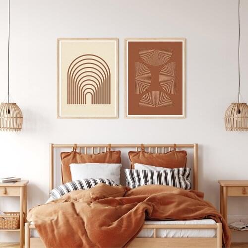 Bed Room Minimalist Boho Artwork Room Art Prints Set Of 2 Print Painting No Frame Pictures