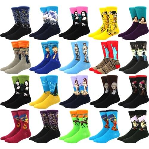 Cotton Socks Men Starry Night Winter Retro Women Personality Art Van Gogh Socks Oil Painting Socks Funny Happy Socks Male socken