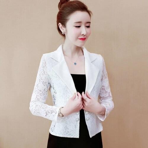 Summer New Lace Hollow Long Sleeve Sun Protection Clothing Womens Short Shawl Cardigan All-Match Small Suit Jacket Tops zh662