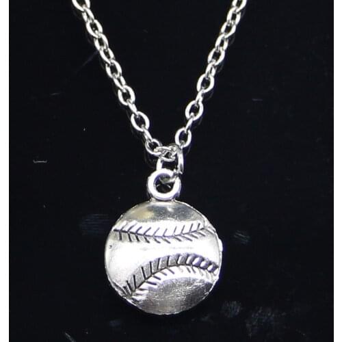 New Fashion Necklace 15x15mm baseball Pendants Short Long Women Men Colar Gift Jewelry Choker