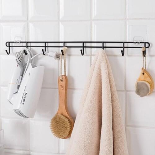 New Multifunction Kitchen Storage Hook Holder 8 Hooks Wall Door Holder Hanger Rack For Spoon Towel Bathroom Kitchen Organizer