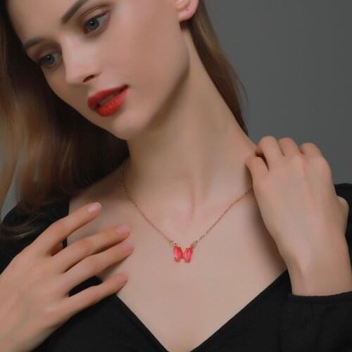 Butterfly Charm Necklace Cute Birthday Gift For Babygirl Gold Collier Femme Kpop Jewelry Women Bijoux Choker Necklaces