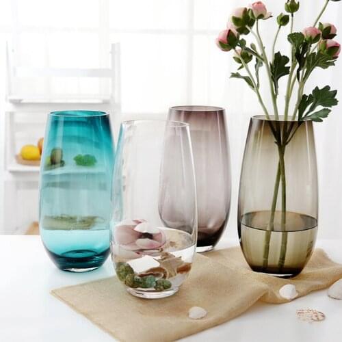 Transparent Tabletop corlorful mini Glass Vase Perfume bottles Hydroponic Container Terrarium Plant Vase Home Office Decor